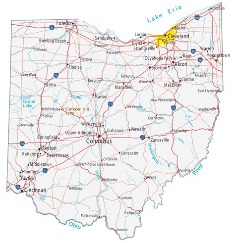 Ohio Map With Cities | Images and Photos finder