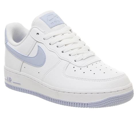 Nike Air Force 1 07 Trainers White Light Armory Blue - Hers trainers ...