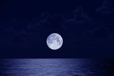 Full Moon Over Ocean, Night Photograph by Buena Vista Images - Fine Art ...