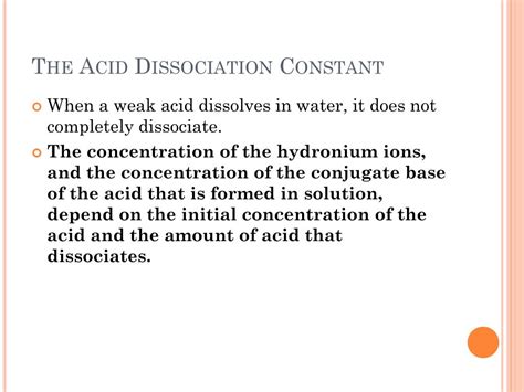 PPT - The Acid Dissociation Constant, K a PowerPoint Presentation, free ...