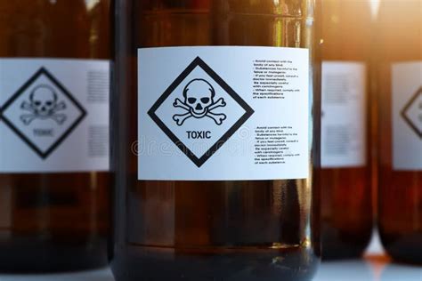 The Toxic Chemical Symbol on the Bottle Stock Image - Image of glass ...