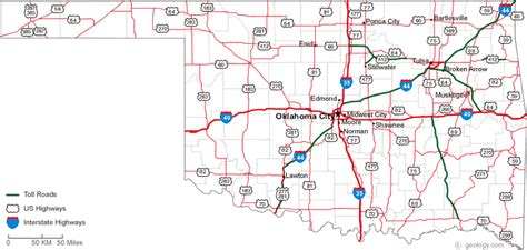 Printable Road Map Of Oklahoma