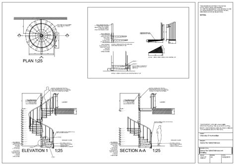 Spiral Staircase Detail Drawings - AutoCAD on Behance