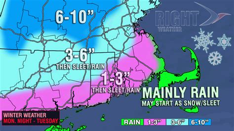 Updated snow accumulation map Monday night into Tuesday - Right Weather