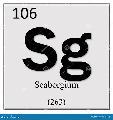 Seaborgium Chemical Element Symbol Stock Illustration - Illustration of ...