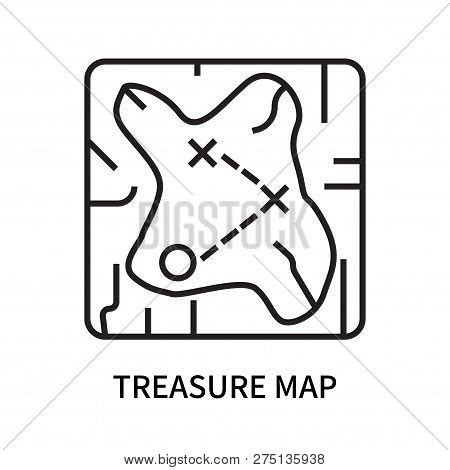 Treasure Map Icon Vector & Photo (Free Trial) | Bigstock