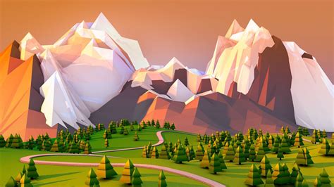 Polygonal landscape [1920x1080] : wallpaper