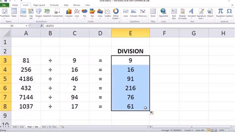 Division Involving Zero In Excel