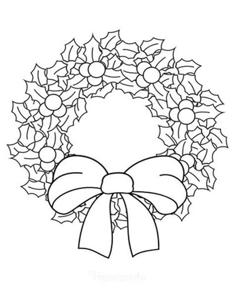 Free & Easy To Print Christmas Wreath Coloring Pages - Tulamama