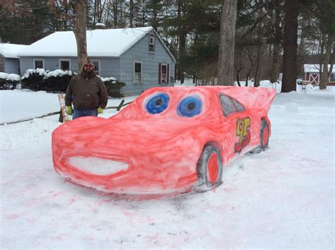 Lightning McQueen. This is one of the 2014/2015 snow sculptures I did ...