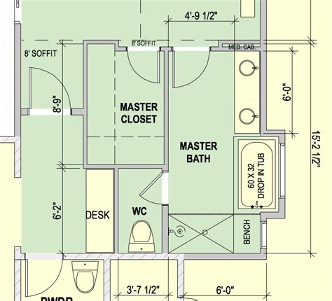 Master Bathroom with Water Closet Layout