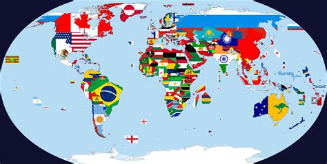 Alternate World Map with Flags