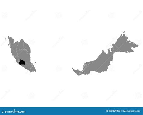 Location Map of Negeri Sembilan State Stock Vector - Illustration of ...