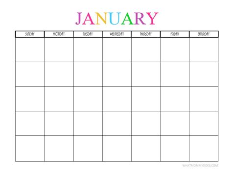 January Free Printable Calendar