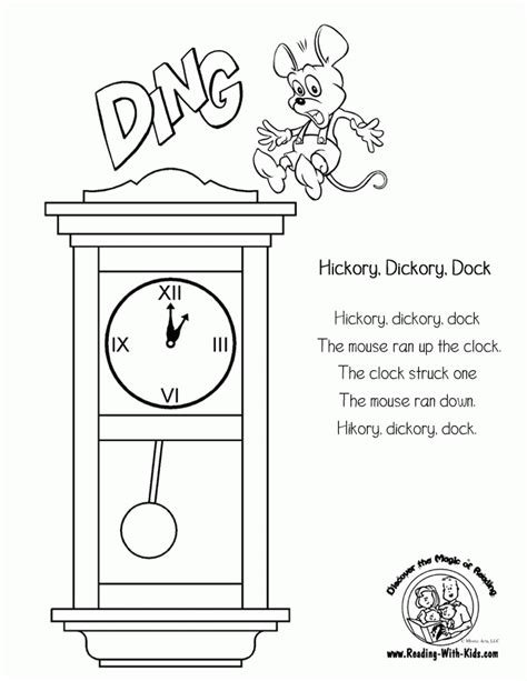 Hickory Dickory Dock Clock Printable