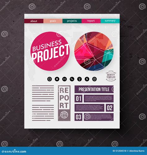 Business Project Title Page Vector Template Stock Vector - Illustration ...