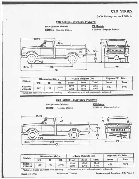 Silverado Chevy Truck Bed Dimensions Chart