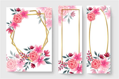 botanic card with pink flowers, leaves. Spring ornament concept. Floral ...