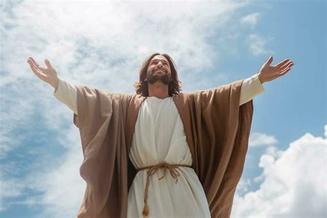 Jesus raising hands illuminated with light, 23809899 Stock Photo at ...