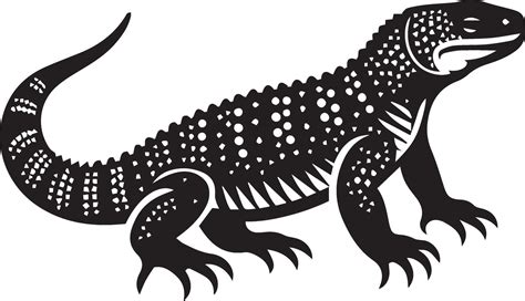 Gila Monster silhouette illustration on white background. 45384930 ...