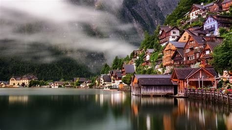 Papeis de parede 1920x1080 Costa Casa Áustria Hallstatt (Alta Áustria ...