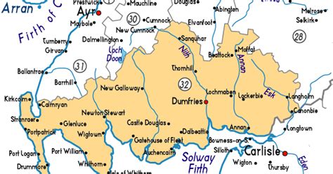 Map of Dumfries and Galloway Province Area | Map of Scotland Country ...