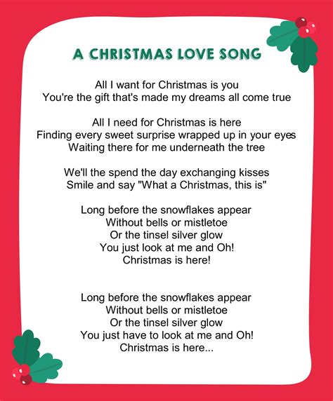 Free Printable Christmas Song Lyrics - Printable JD