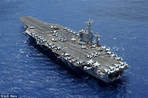 USS Eisenhower makes high-speed turns after return to sea | Daily Mail ...