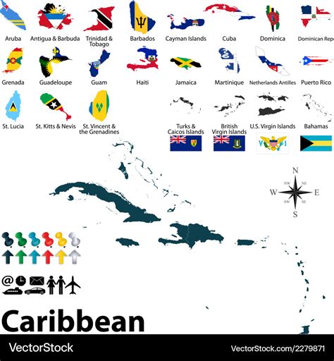 Caribbean Flags With Names