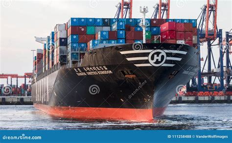 Container Ship Port Rotterdam Editorial Stock Photo - Image of ...