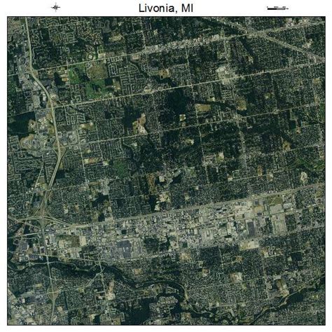 Aerial Photography Map of Livonia, MI Michigan