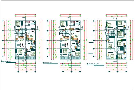 Residential building floor plan dwg file - Cadbull