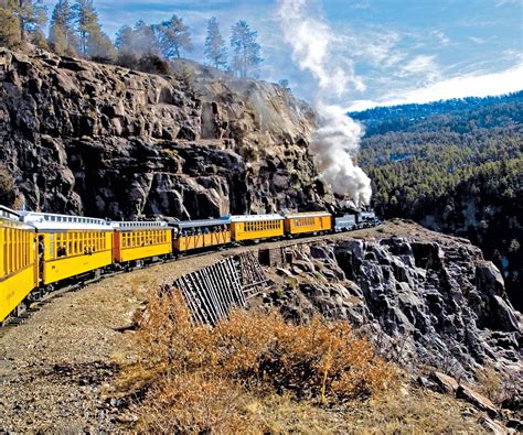 Ride the Durango Silverton Railroad a steam-powered, narrow-gauge train ...