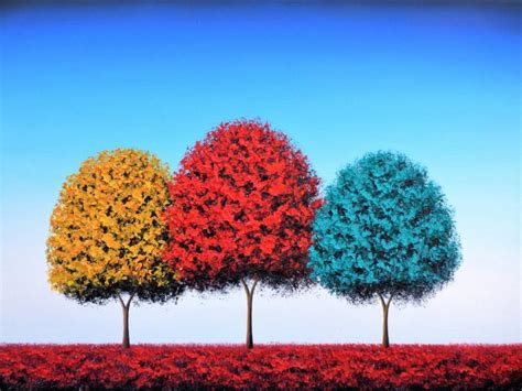 Art Print Of Tree Painting, Colorful Tree Art, Rainbow Tree Print ...