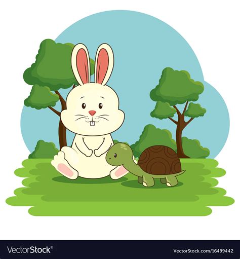 Rabbit And Turtle Clipart Girl