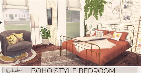 BOHO STYLE BEDROOM + DOWNLOAD + TOUR + CC CREATORS | The Sims 4 | - Dinha