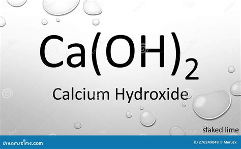 Calcium Hydroxide Chemical Formula On Waterdrop Background Stock ...