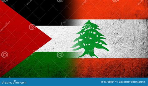 Flag of Palestine and the Lebanese Republic (Lebanon) National Flag ...