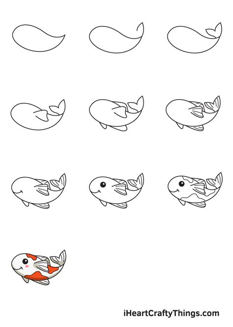 Koi Fish Drawing — How To Draw A Koi Fish Step By Step