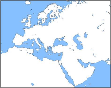 Blank Free Printable Map Of Europe And Asia