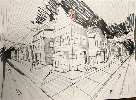 First perspective drawing + shading. Any tips on improving? : r/sketchbook