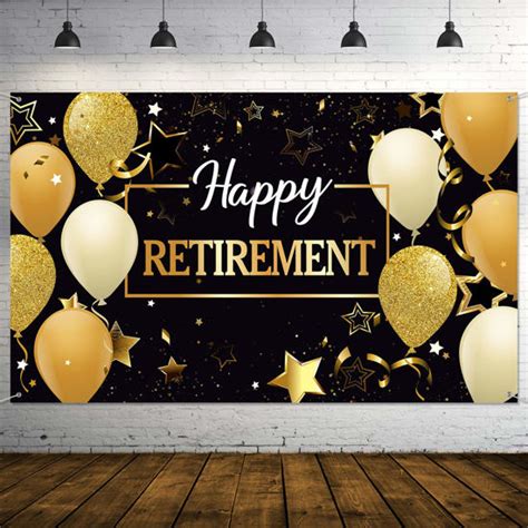 GetUSCart- Happy Retirement Party Decorations, Extra Large Fabric Black ...