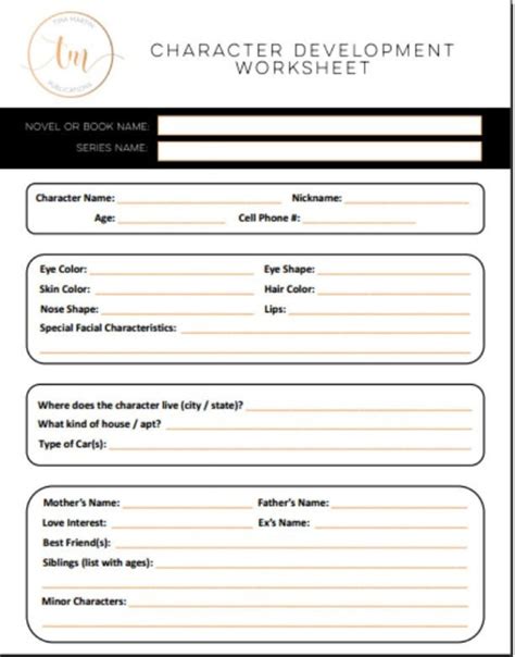 Character Development Worksheet — db-excel.com