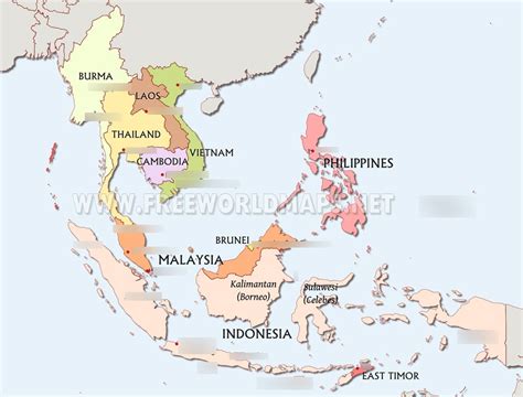 History ~ Geography Southeast Asia Map (Capitals Part 1) Diagram | Quizlet