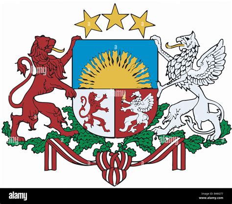 heraldry, coat of arms, Latvia, national coat of arms, symbol Stock ...