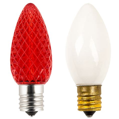 C9 LED Bulbs - Diamond Faceted Replacement Christmas Light Bulbs - 8 ...