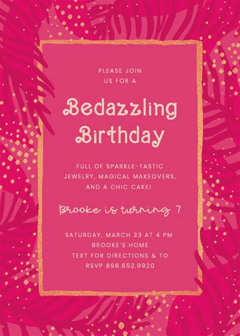 Bedazzling Day - Birthday Invitation Template (Free) | Greetings Island