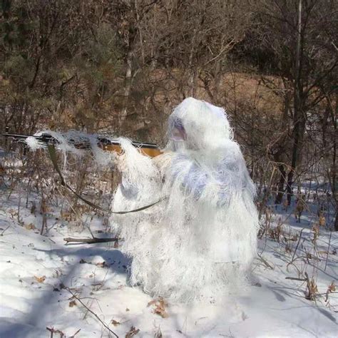 Snow haired Ghillie Suits Pure White hunting Recon camouflage clothing ...