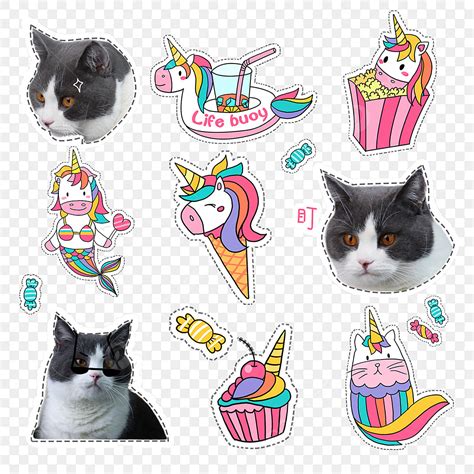 Cat Emoji Pack PNG Image, Cat Cute Sticker Emoji Pack, Cat, Sticker ...