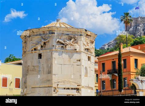 View of Tower of The Winds, Roman Agora, Athens, Greece, Europe Stock ...